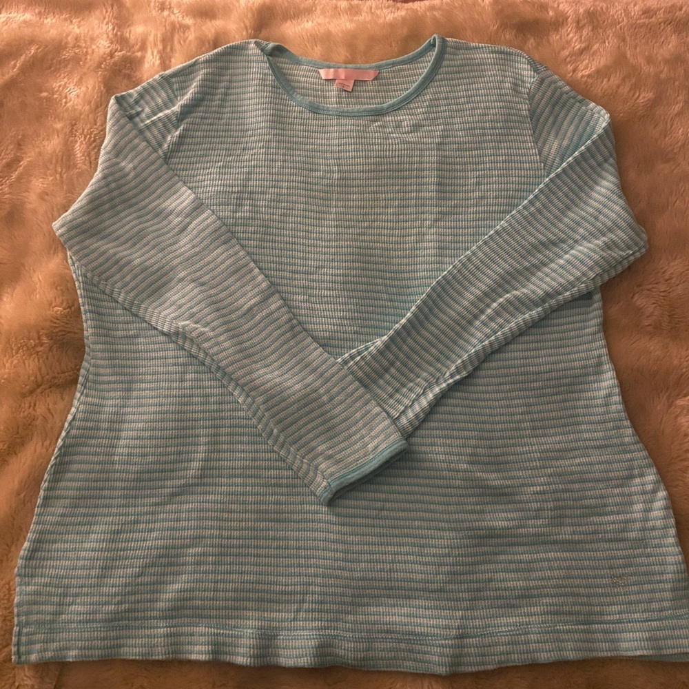 Striped Light Blue Long Sleeve Top